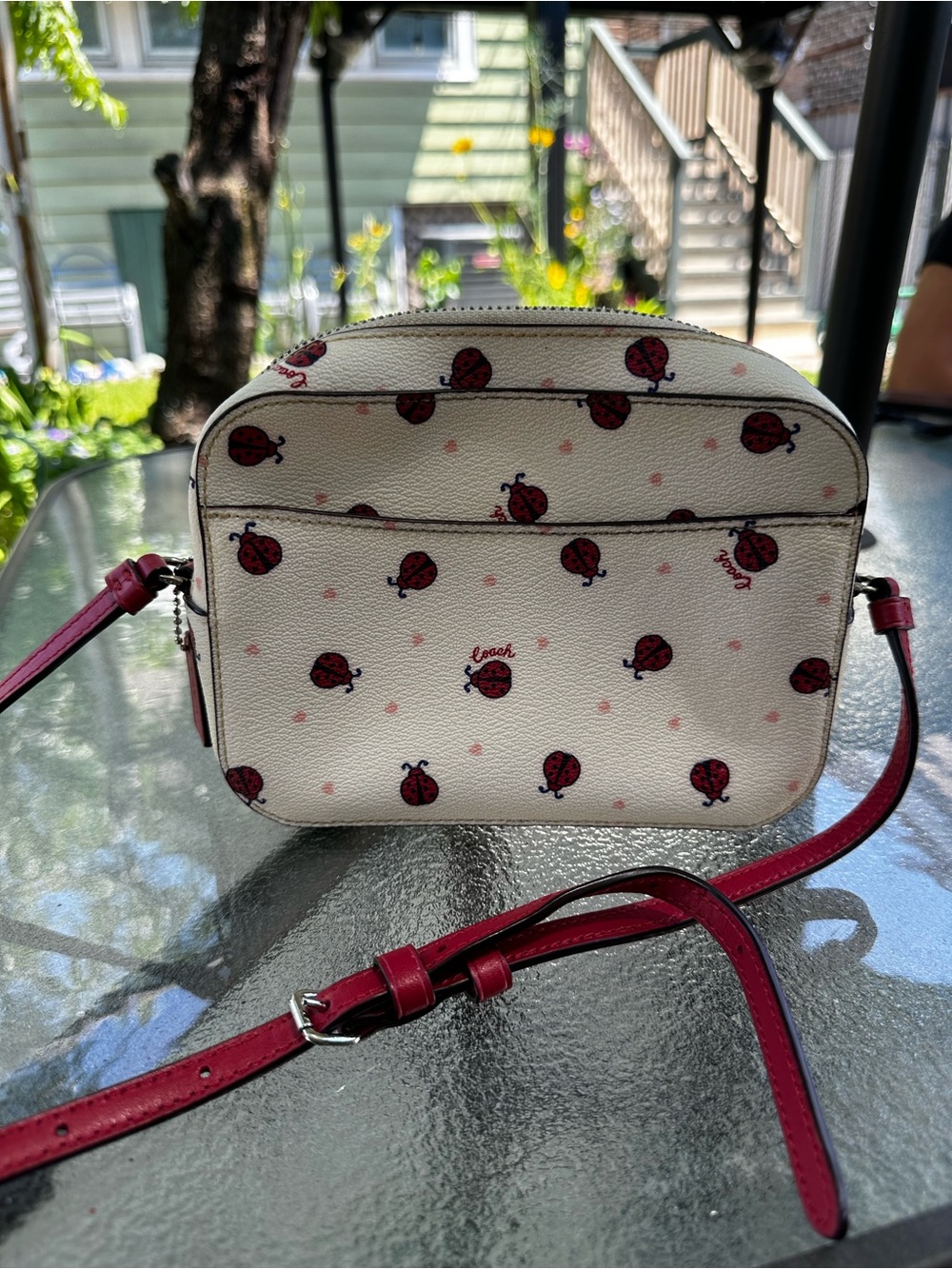 Coach Ladybug Mini Camera Bag (Chalk/Red/Multi) - Picture 2 of 4